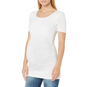 Amazon Essentials Women’s Maternity Short Sleeve Ruched Scoopneck T Shirt Pair L